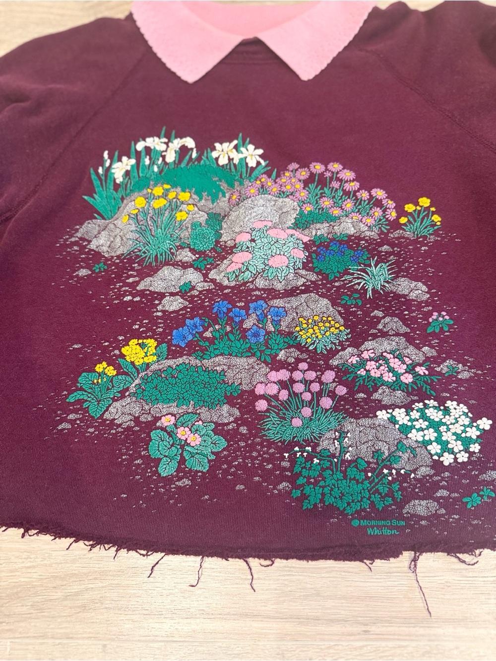 Vintage 80’s Picket & Post Morning Sun Whitton Sweatshirt Crop Cottagecore M - Picture 6 of 8